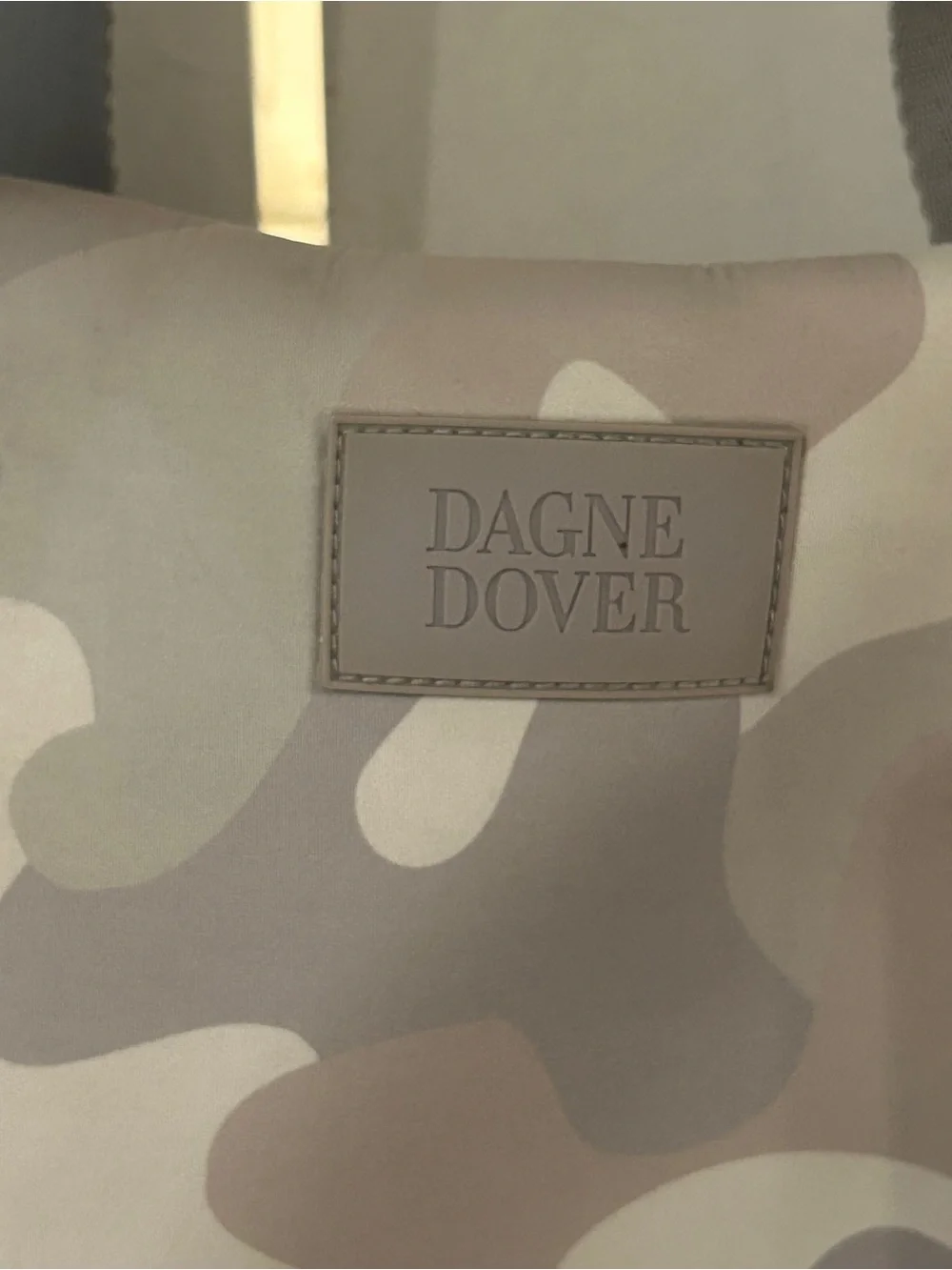 Dagne Dover Camouflage Neoprene Tote in Taupe & Gray